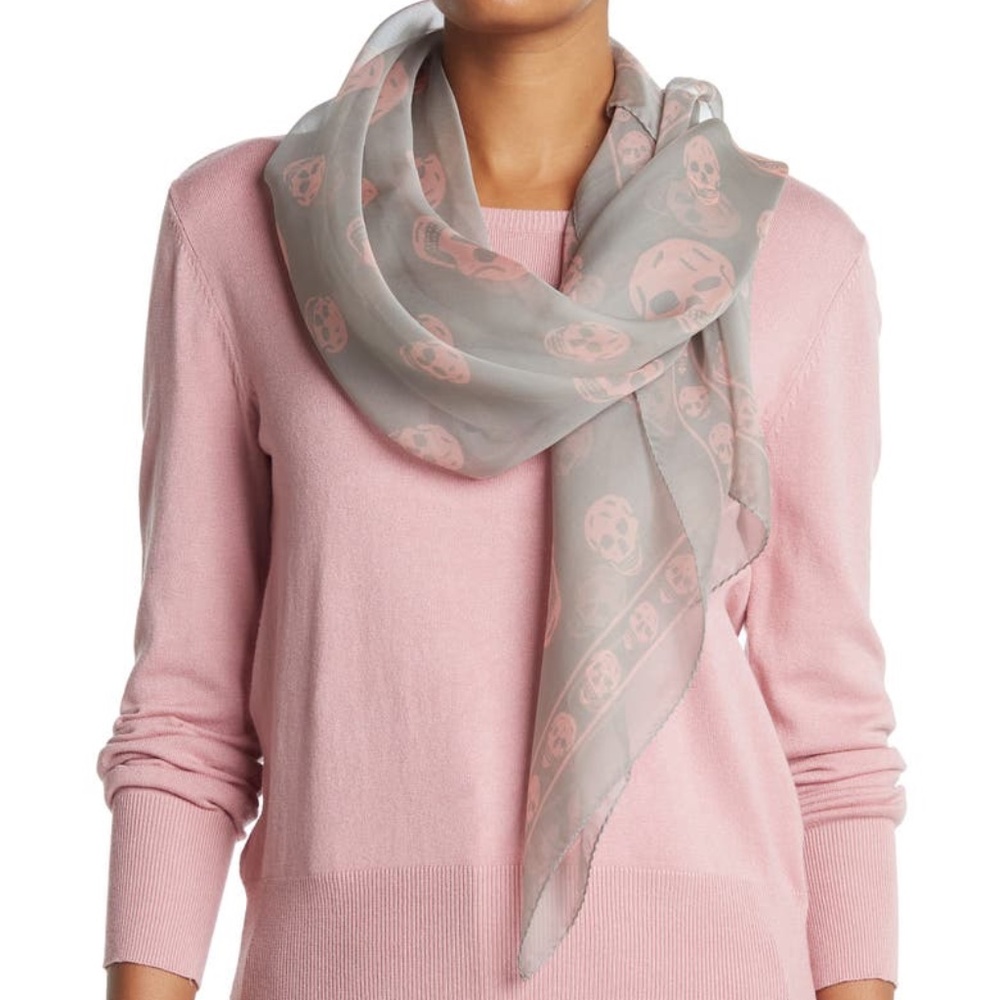Classic Skull Print Silk Scarf from  ALEXANDER MCQUEEN
